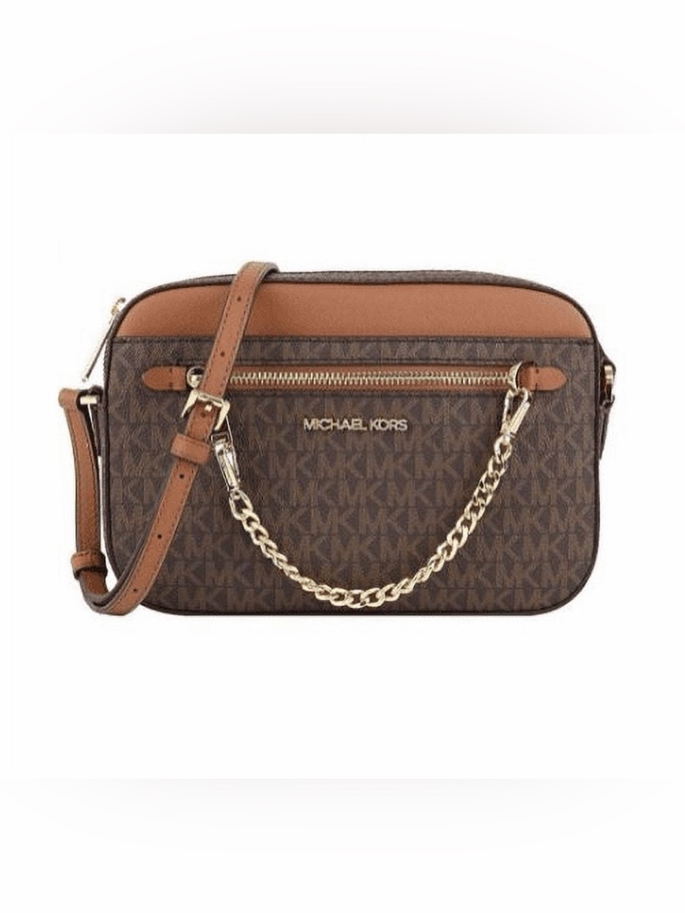 Michael kors Jet set large saffiano leather crossbody bag brown NEW